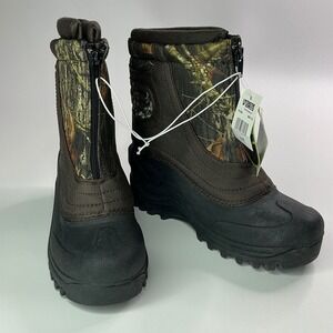 Itasca Brown Camo Snow Boots Kids Size 4 Mossy Oak Zipper 806211TS